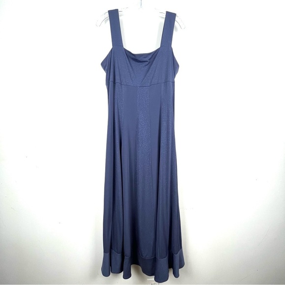 R & M Richards Sleeveless Square Neckline Dress Sparkly Stretchy Women’s Size 16 - Picture 2 of 13